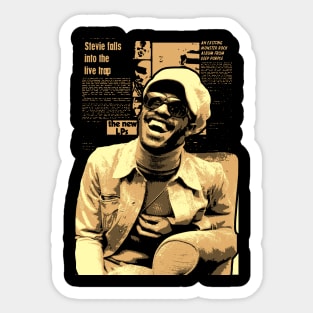 Newspaper Stevie Wonder Sephia Sticker